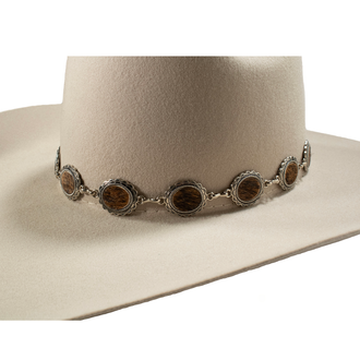 3D 3D 1" Round Calf Hair Inlay Conchos Hatband