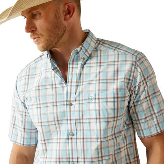 Ariat Ariat Pro Geoffrey S/S Shirt - Light Turquoise Plaid