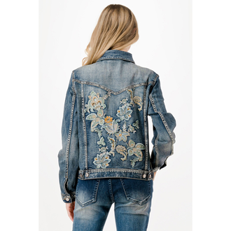 Grace in LA Grace In LA Floral Embroidered Jacket