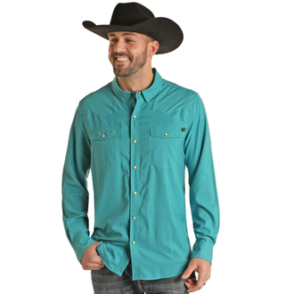 Rock and Roll Rock And Roll RipStop L/S Shirt - Peacock