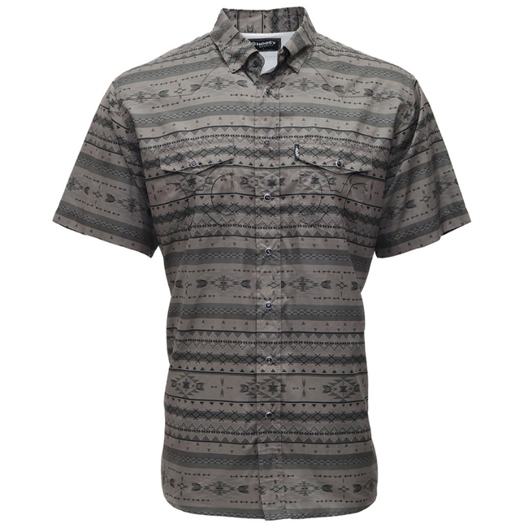 Hooey Hooey Sol Dark Gull Grey/Phantom Comanche Pattern S/S Shirt