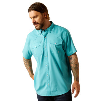 Ariat Ariat VentTek Fitted Snap S/S Shirt - Maui Blue