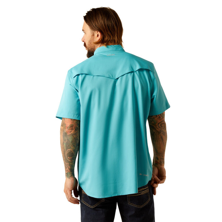 Ariat Ariat VentTek Fitted Snap S/S Shirt - Maui Blue