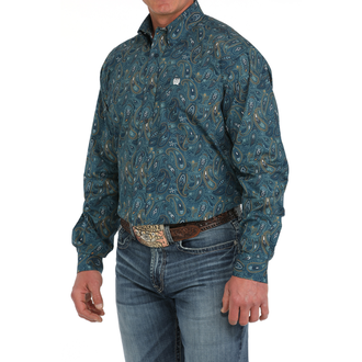Cinch Cinch Paisley Pattern L/S Shirt - Blue