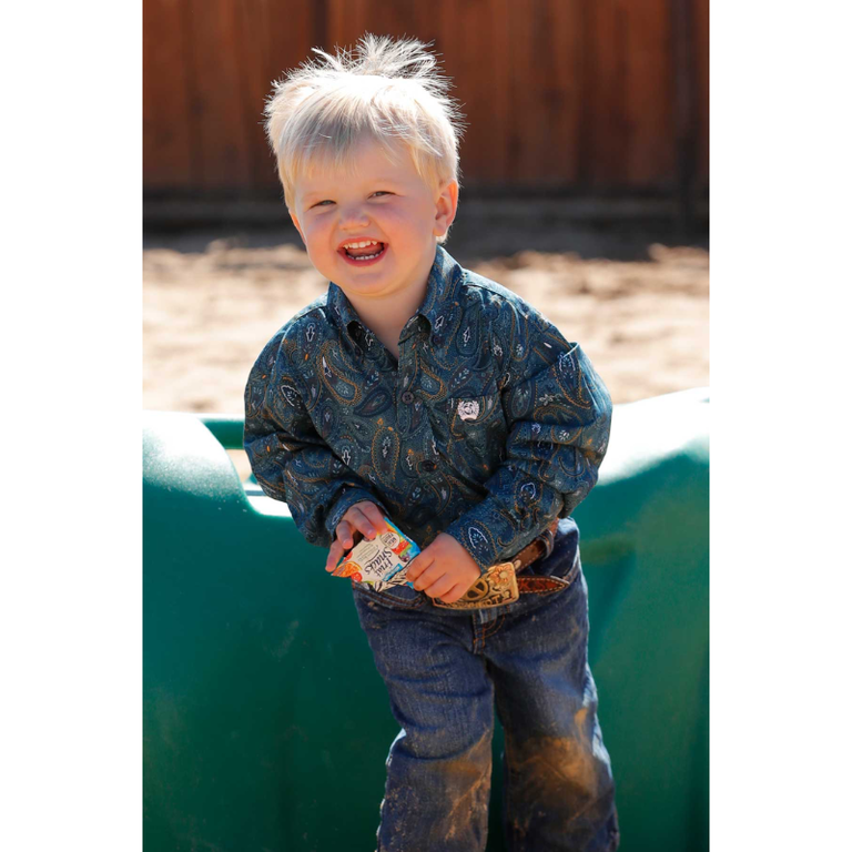 Cinch Cinch Paisley Pattern L/S Shirt - Infant - Blue
