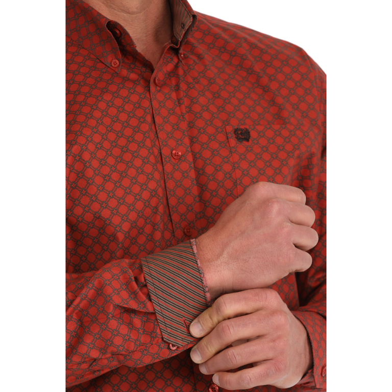 Cinch Cinch Fashion Print L/S Shirt - Red