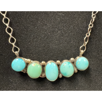 Indian Touch Of Gallup Indian Touch Of Gallup Handmade Navajo Kingman Turquoise Necklace - Designer Debra Smith