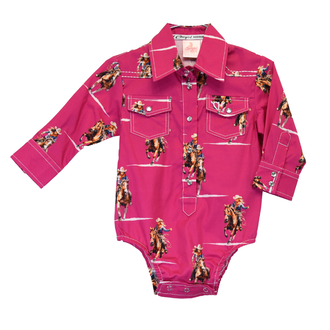 Cowgirl Hardware Cowgirl Hardware Vintage Cowgirl L/S Romper - Berry