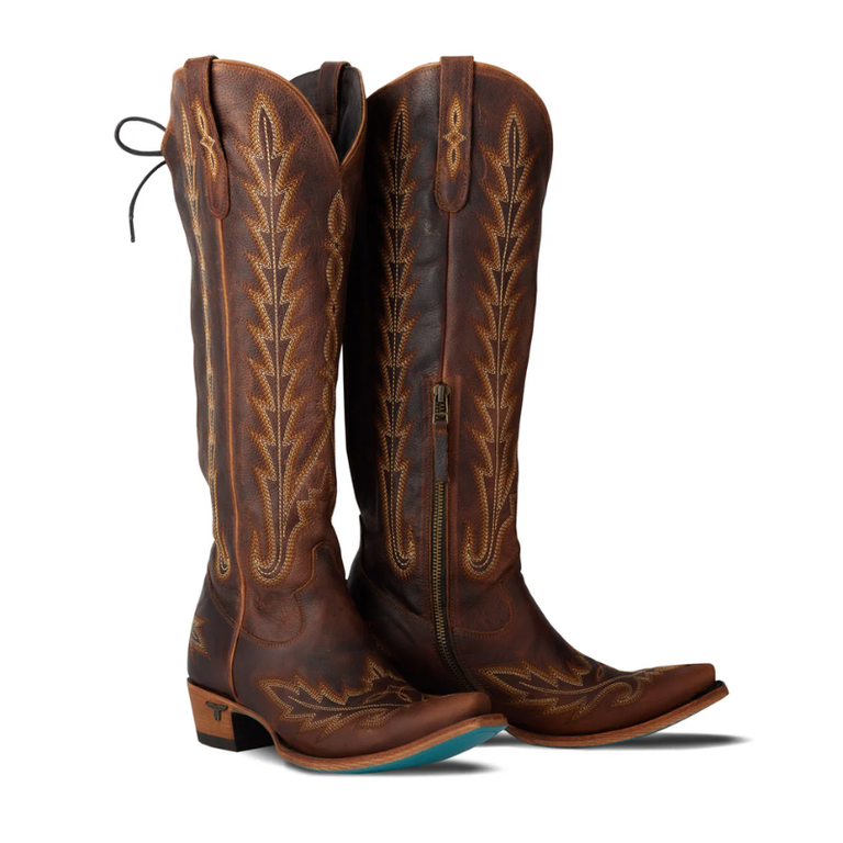 Lane Lane Lexington Knee High Corset Boot - Cognac