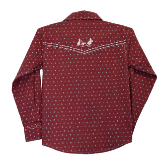 Cowgirl Hardware Cowgirl Hardware Muted Chevrons L/S Shirt - Burgundy