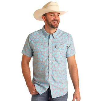 Rock and Roll Rock And Roll Tek Paisley Print SS Snap Shirt