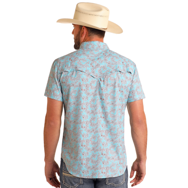 Rock and Roll Rock And Roll Tek Paisley Print SS Snap Shirt