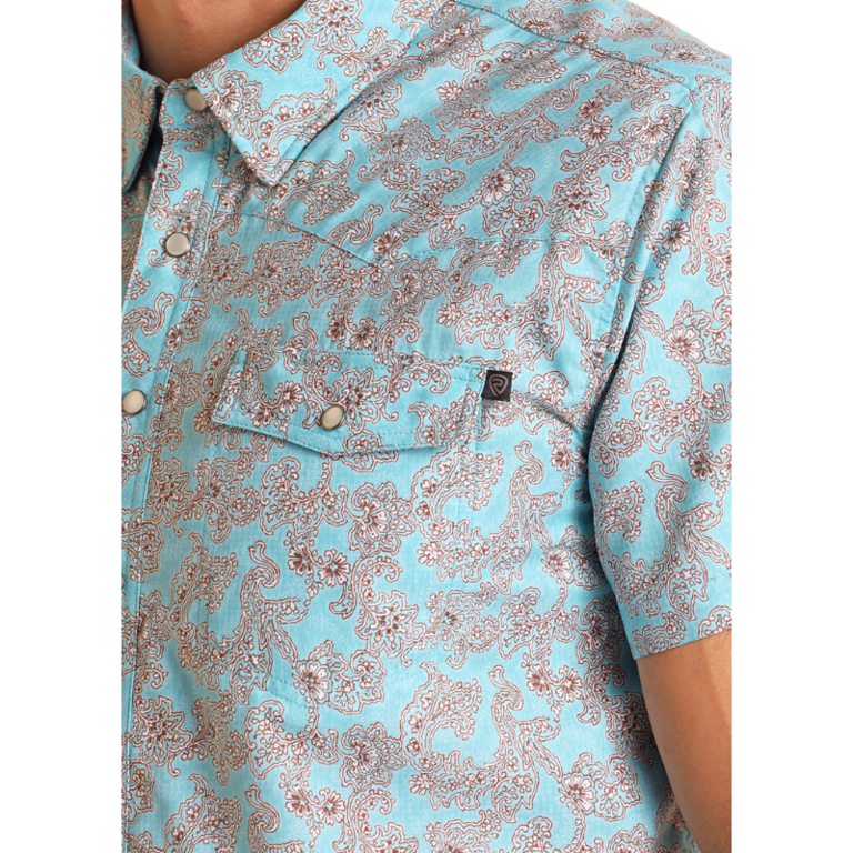 Rock and Roll Rock And Roll Tek Paisley Print SS Snap Shirt