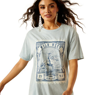 Ariat Ariat Wild West Stamp S/S Tshirt - Bleached Blue