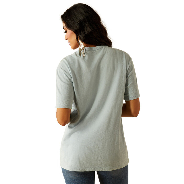 Ariat Ariat Wild West Stamp S/S Tshirt - Bleached Blue
