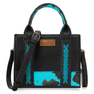 Wrangler Wrangler Cow Print Mini Tote/Crossbody - Turquoise