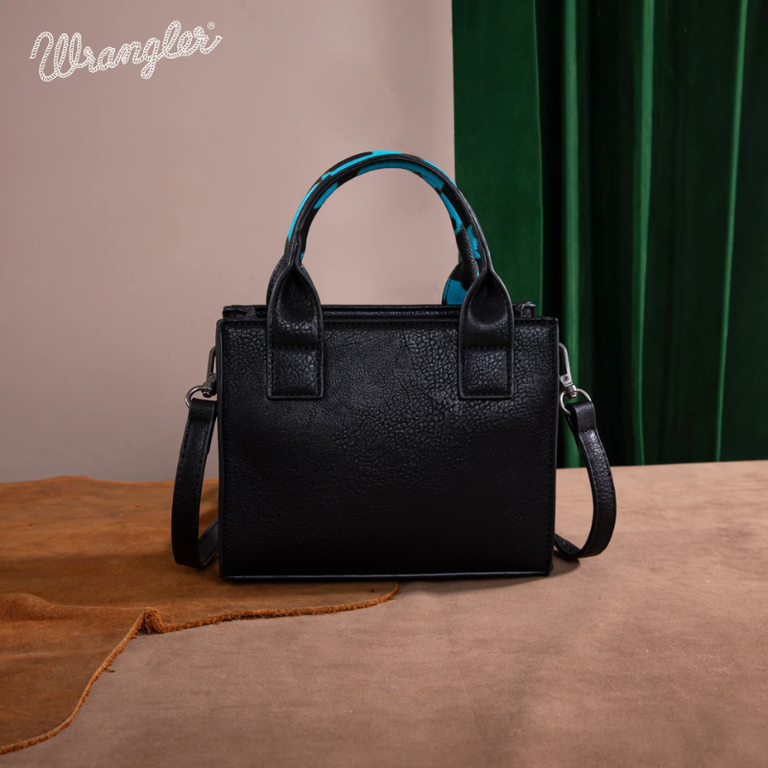 Wrangler Wrangler Cow Print Mini Tote/Crossbody - Turquoise
