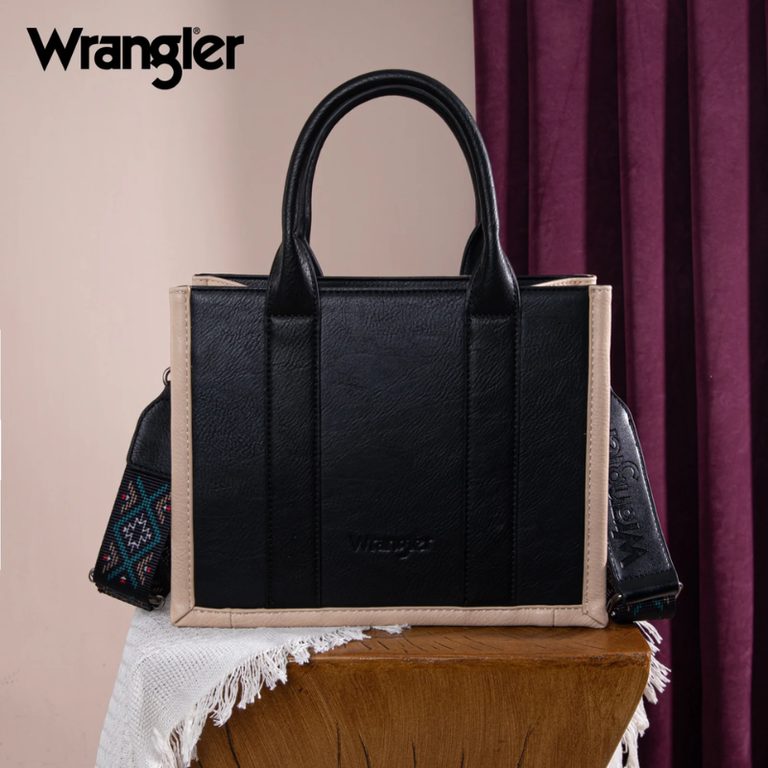 Wrangler Wrangler Aztec Embroidered Tote/Crossbody - Black