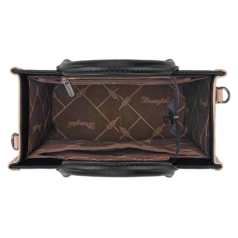 Wrangler Wrangler Aztec Embroidered Tote/Crossbody - Black