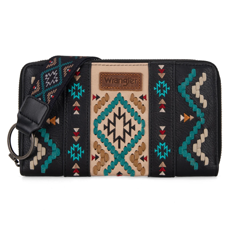 Wrangler Wrangler Southwestern Embroidered Wallet - Black