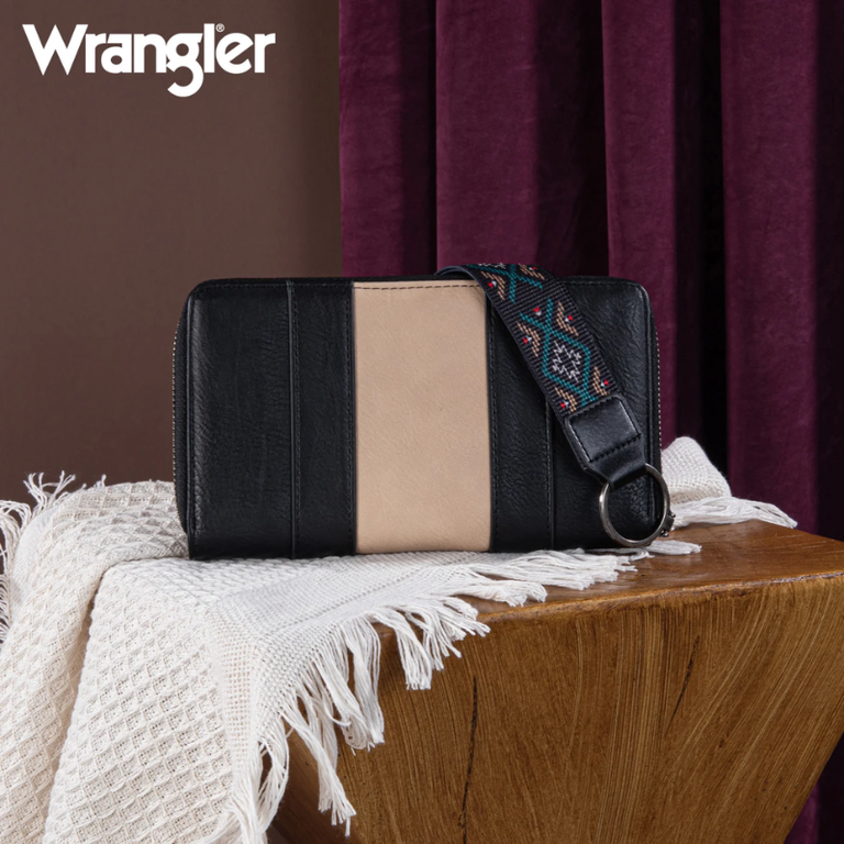 Wrangler Wrangler Southwestern Embroidered Wallet - Black