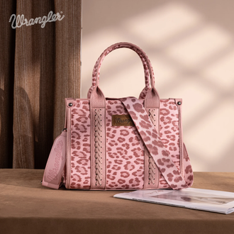 Wrangler Wrangler Leopard Print Concealed Carry Tote/Crossbody - Pink