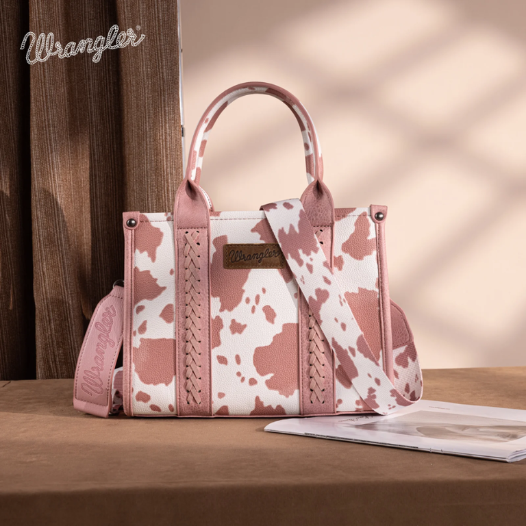 Wrangler Wrangler Cow Print Concealed Carry Tote/Crossbody - Light Pink