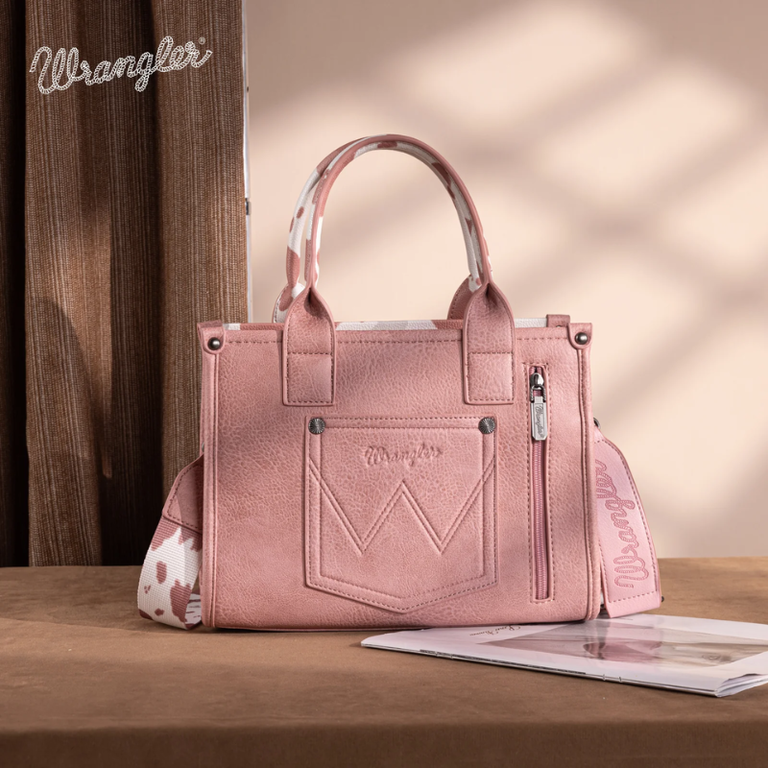Wrangler Wrangler Cow Print Concealed Carry Tote/Crossbody - Light Pink