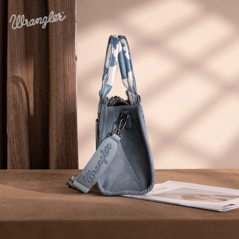 Wrangler Wrangler Cow Print Concealed Carry Tote/Crossbody - Blue