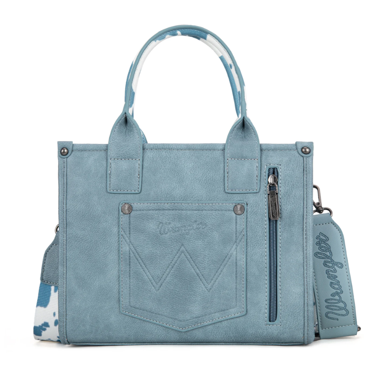 Wrangler Wrangler Cow Print Concealed Carry Tote/Crossbody - Blue