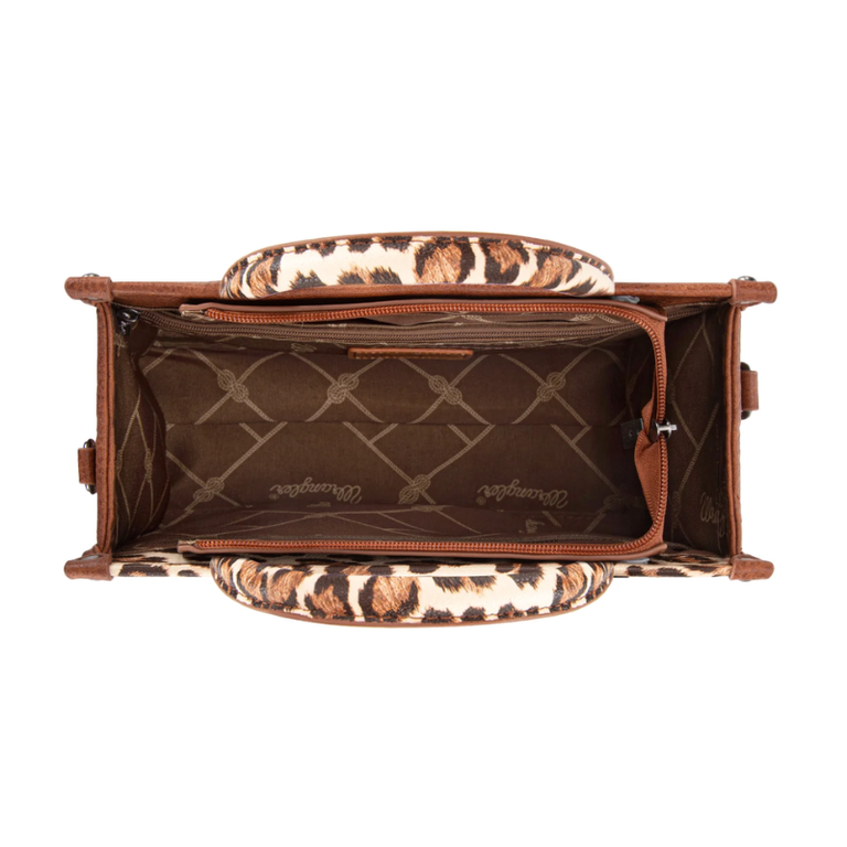 Wrangler Wrangler Leopard Print Concealed Carry Tote/Crossbody - Brown