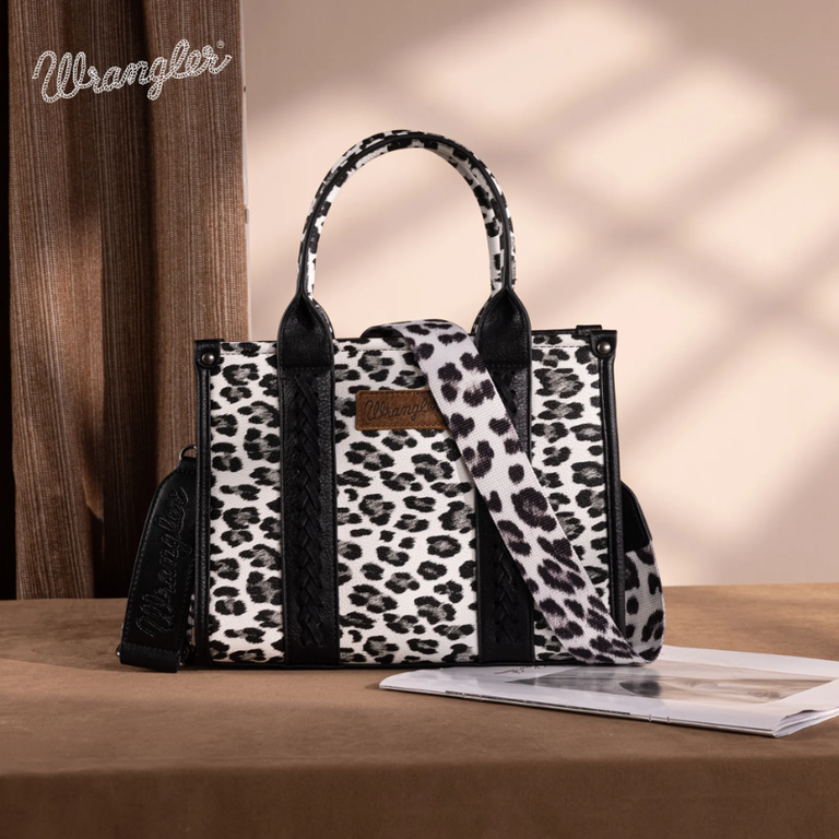 Wrangler Wrangler Leopard Print Concealed Carry Tote/Crossbody - Black