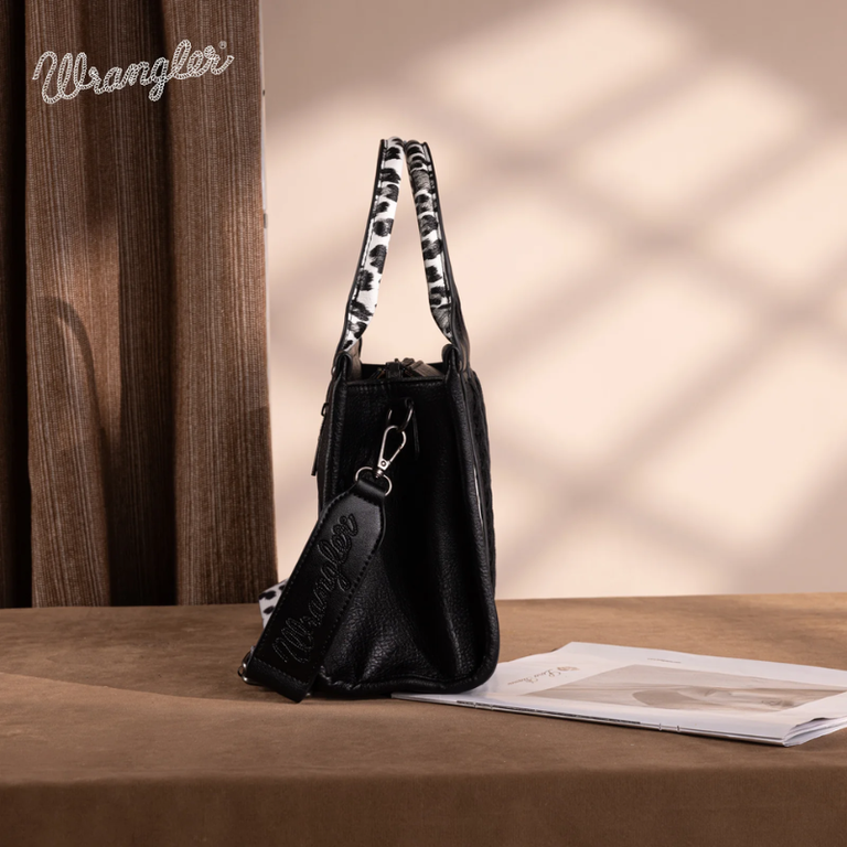 Wrangler Wrangler Leopard Print Concealed Carry Tote/Crossbody - Black