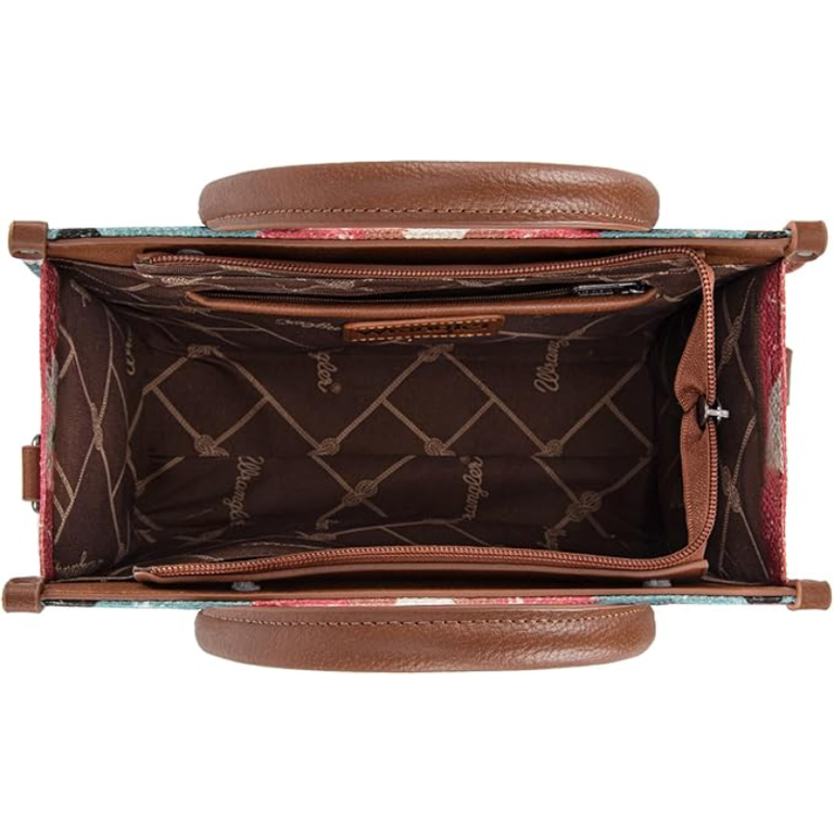 Wrangler Wrangler Southwestern Pattern Dual Sided Print Tote/Crossbody - Coffee