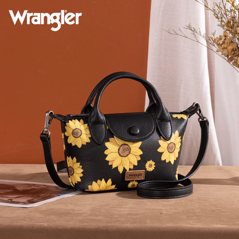 Wrangler Wrangler Sunflower Print Mini Top Handle Crossbody - Black