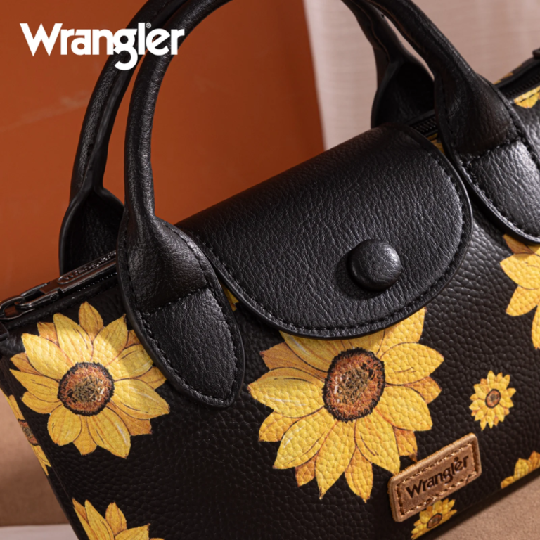 Wrangler Wrangler Sunflower Print Mini Top Handle Crossbody - Black