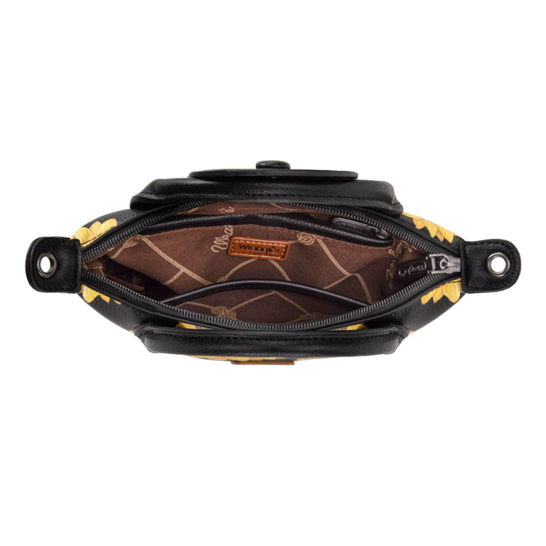 Wrangler Wrangler Sunflower Print Mini Top Handle Crossbody - Black