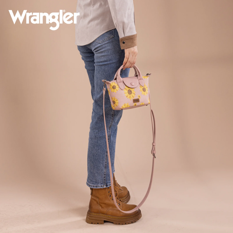 Wrangler Wrangler Sunflower Print Mini Top Handle Crossbody - Pink