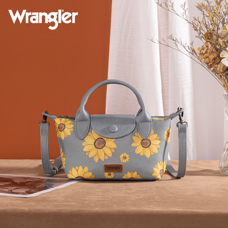 Wrangler Wrangler Sunflower Print Mini Top Handle Crossbody - Jean