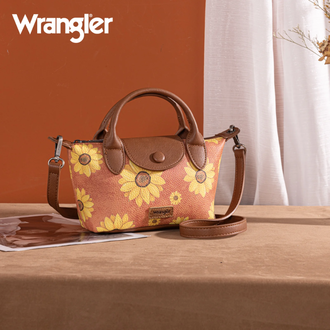 Wrangler Wrangler Sunflower Print Mini Top Handle Crossbody - Brown