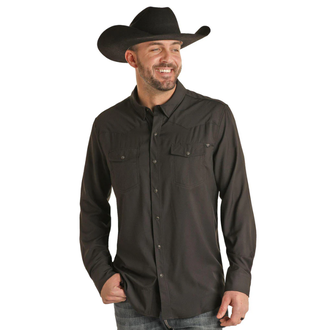 Rock and Roll Rock And Roll Ripstop L/S Snap Shirt - Black