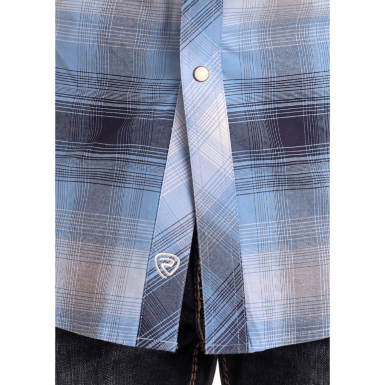 Rock and Roll Rock And Roll Plaid S/S Snap Shirt - Blue