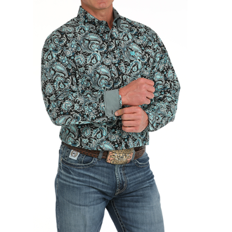 Cinch Cinch Paisley L/S Shirt - Turquoise