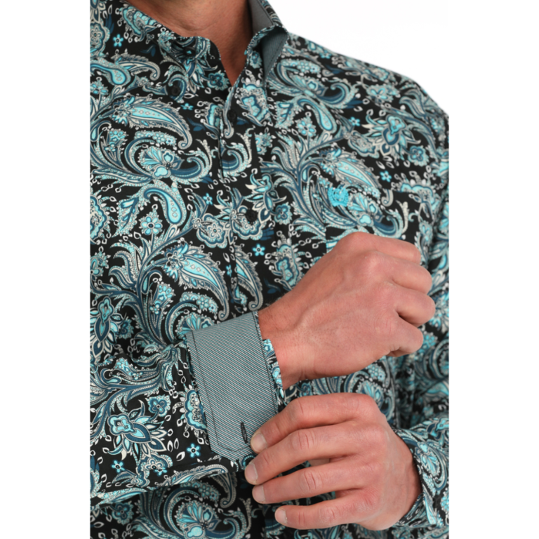 Cinch Cinch Paisley L/S Shirt - Turquoise