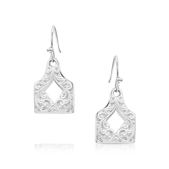 Montana Silversmiths Montana Silversmiths Out West Cow Tag Earrings