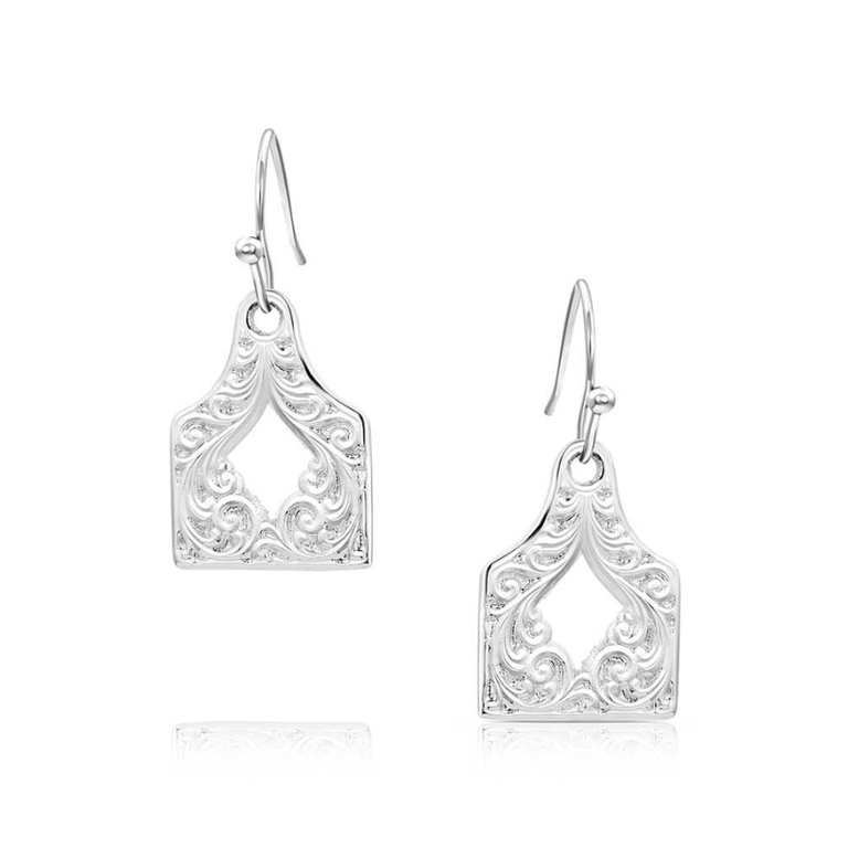Montana Silversmiths Montana Silversmiths Out West Cow Tag Earrings