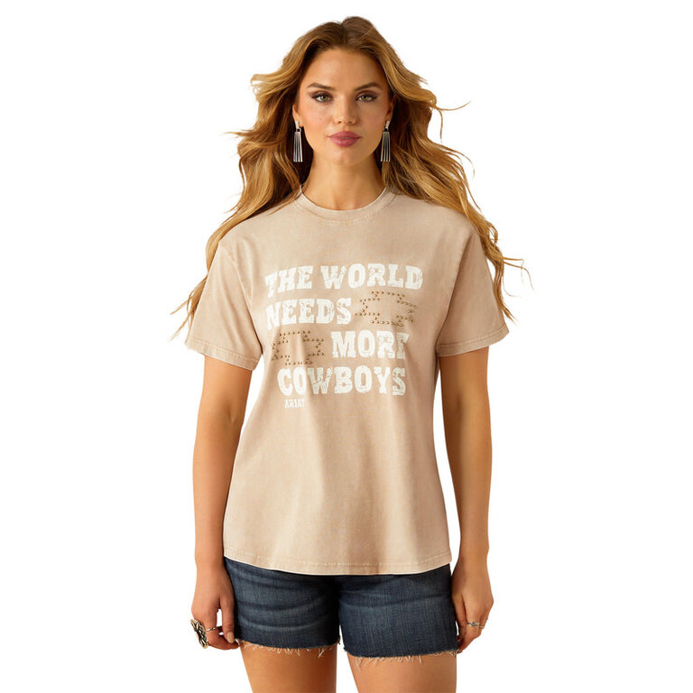 Ariat Ariat More Cowboys S/S Tshirt - White Pepper