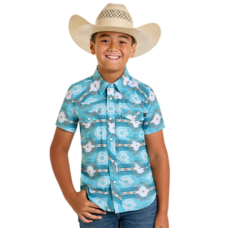 Rock and Roll Rock And Roll Tek Snap Shirt - Aztec Print