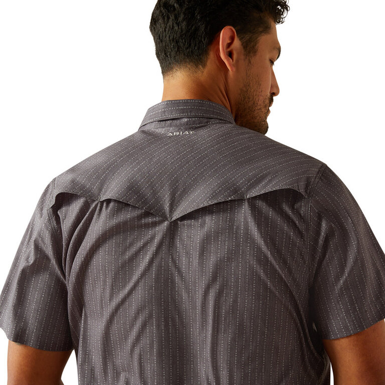 Ariat Ariat VentTek Western Fitted Snap S/S Shirt - Grey