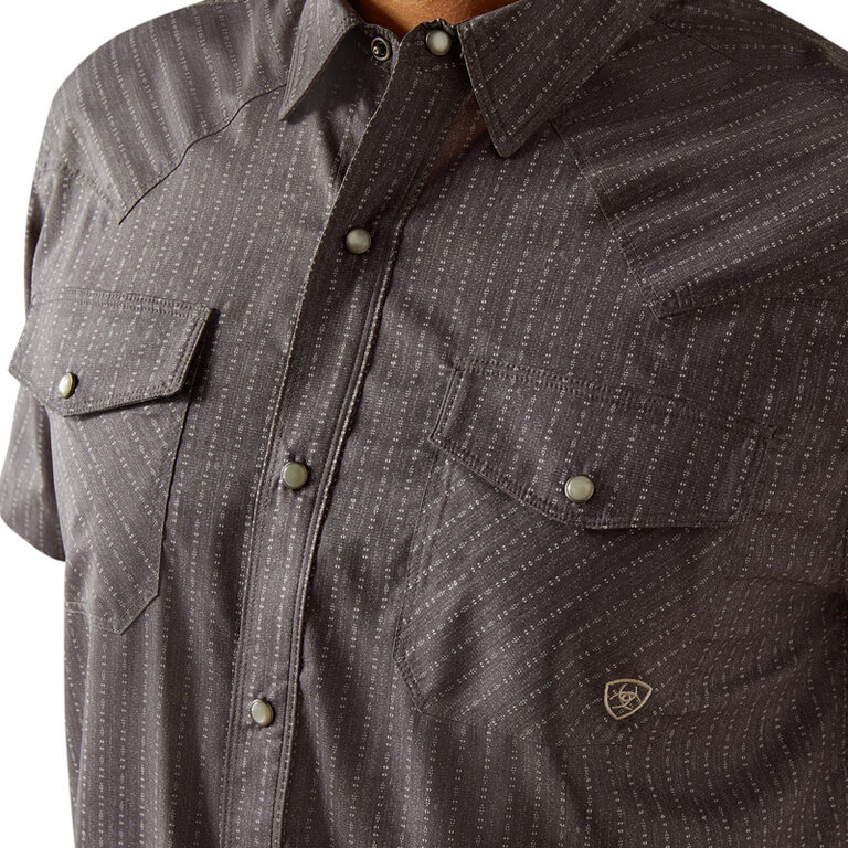 Ariat Ariat VentTek Western Fitted Snap S/S Shirt - Grey
